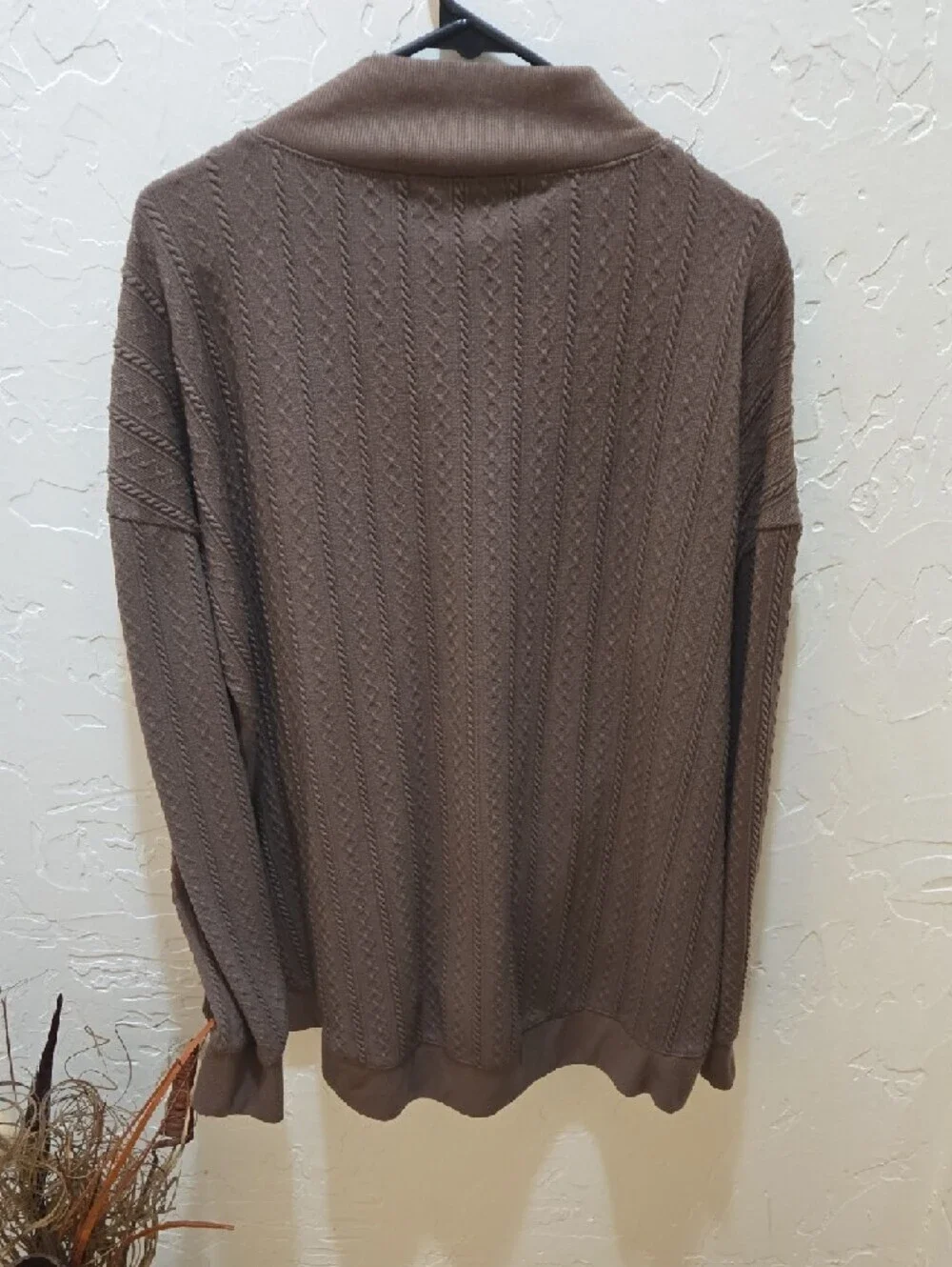 French Laundry Taupe Brown Cable Turtleneck Sweater